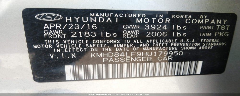 KMHD84LF9HU179950 2017 HYUNDAI ELANTRA photo no. 9