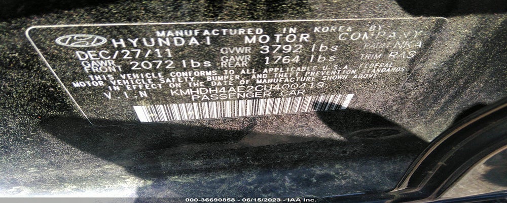 KMHDH4AE2CU400419 2012 HYUNDAI ELANTRA photo no. 9