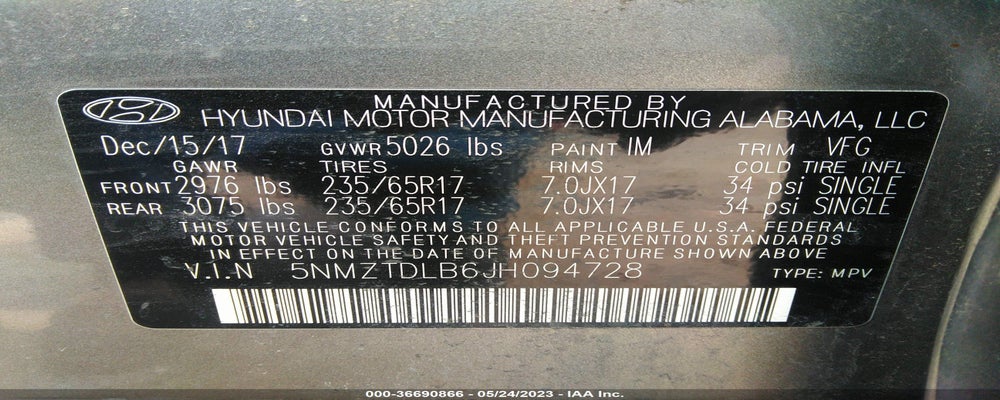 5NMZTDLB6JH094728 2018 HYUNDAI SANTA FE SPORT photo no. 9