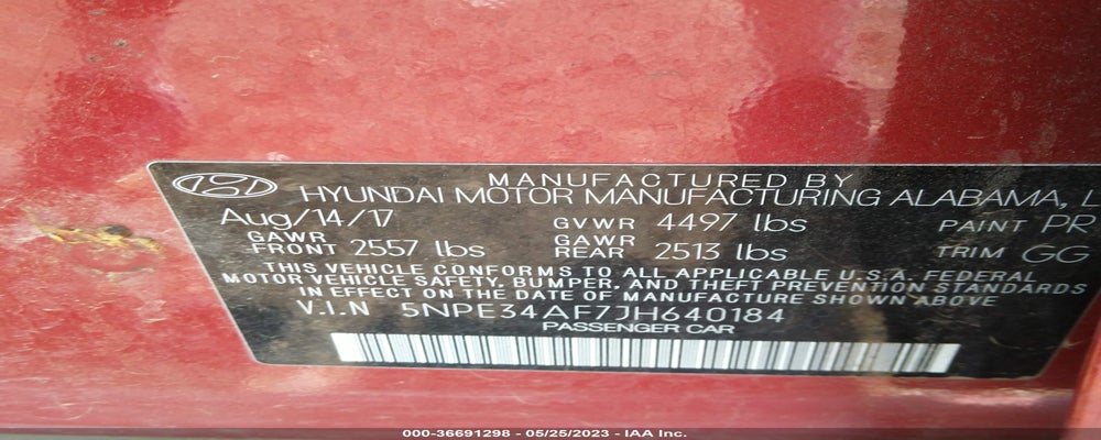 5NPE34AF7JH640184 2018 HYUNDAI SONATA photo no. 9