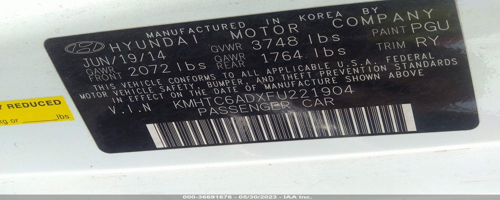 KMHTC6ADXFU221904 2015 HYUNDAI VELOSTER photo no. 9