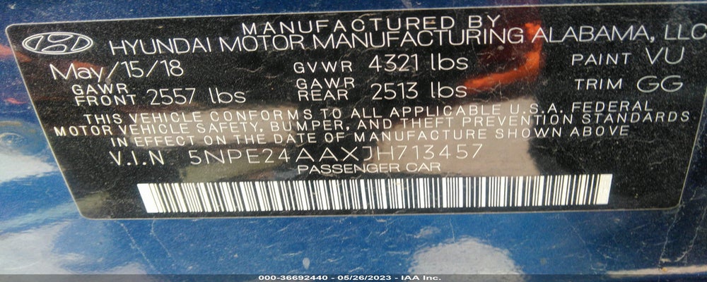 5NPE24AAXJH713457 2018 HYUNDAI SONATA photo no. 9