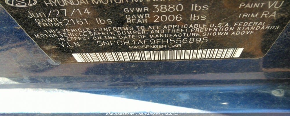 5NPDH4AE9FH556895 2015 HYUNDAI ELANTRA photo no. 9