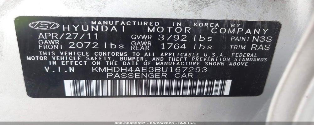 KMHDH4AE3BU167293 2011 HYUNDAI ELANTRA photo no. 9