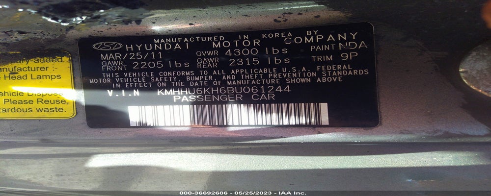 KMHHU6KH6BU061244 2011 HYUNDAI GENESIS COUPE photo no. 9