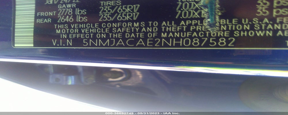 5NMJACAE2NH087582 2022 HYUNDAI TUCSON photo no. 9