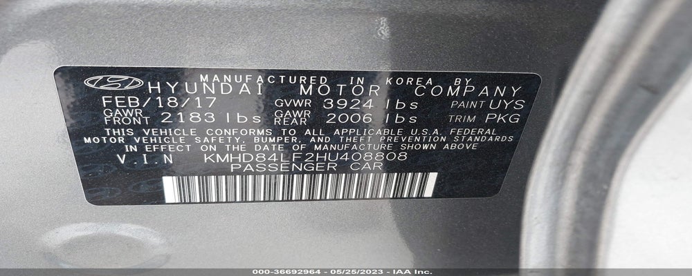 KMHD84LF2HU408808 2017 HYUNDAI ELANTRA photo no. 9