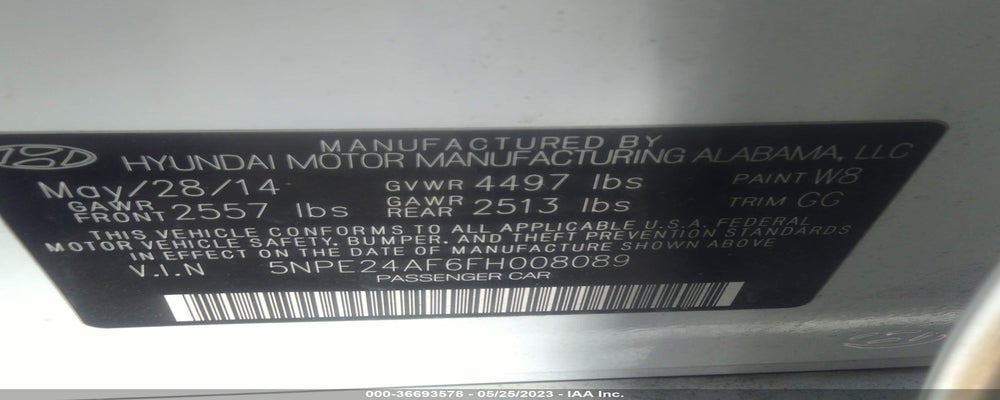 5NPE24AF6FH008089 2015 HYUNDAI SONATA photo no. 9