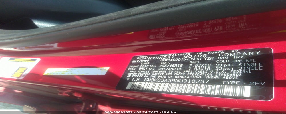 KM8K33A39NU918237 2022 HYUNDAI KONA photo no. 9
