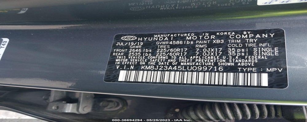 KM8J23A45LU099716 2020 HYUNDAI TUCSON photo no. 9