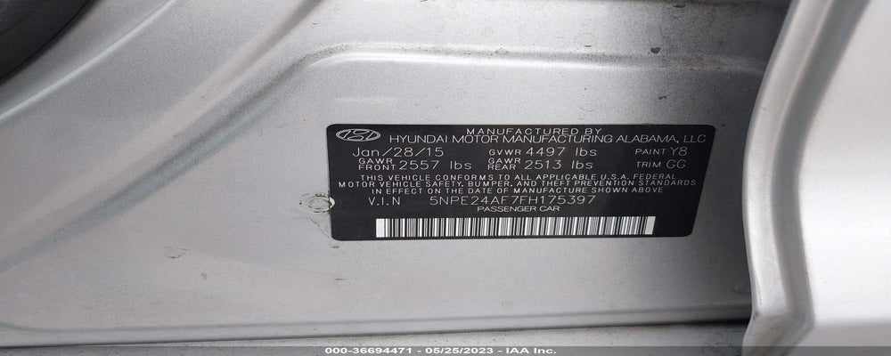 5NPE24AF7FH175397 2015 HYUNDAI SONATA photo no. 9