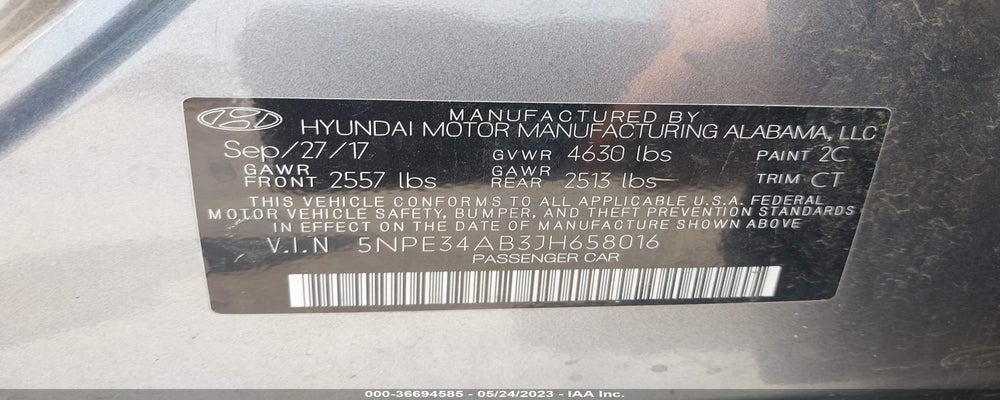 5NPE34AB3JH658016 2018 HYUNDAI SONATA photo no. 9