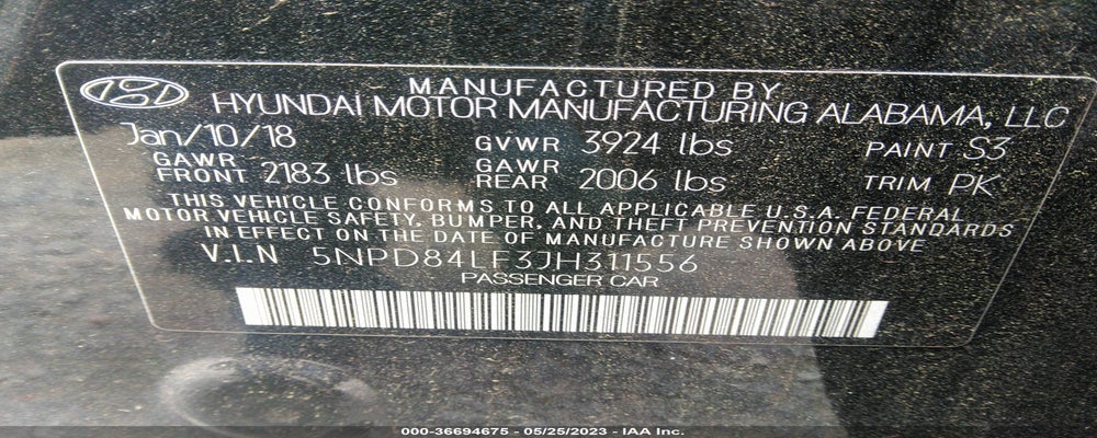 5NPD84LF3JH311556 2018 HYUNDAI ELANTRA photo no. 9