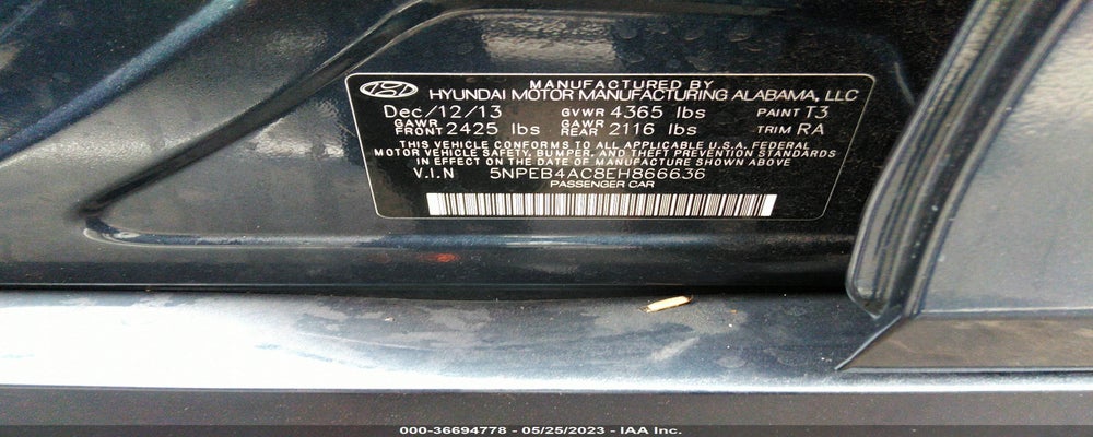 5NPEB4AC8EH866636 2014 HYUNDAI SONATA photo no. 9