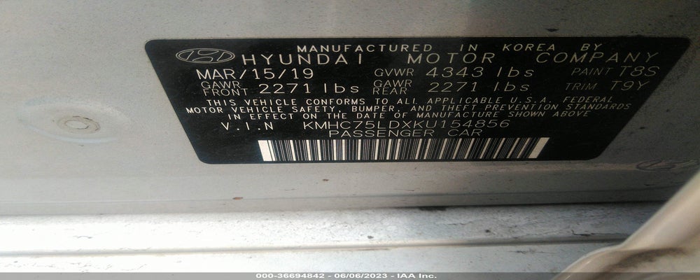 KMHC75LDXKU154856 2019 HYUNDAI IONIQ PLUG-IN HYBRID photo no. 9