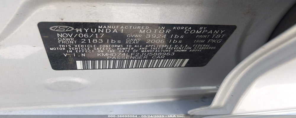 KMHD74LF2JU588963 2018 HYUNDAI ELANTRA photo no. 9