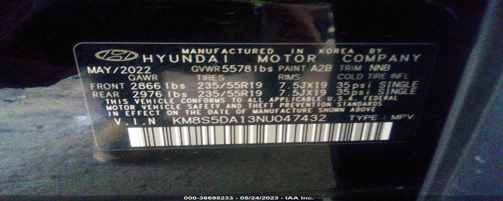 KM8S5DA13NU047432 2022 HYUNDAI SANTA FE photo no. 9