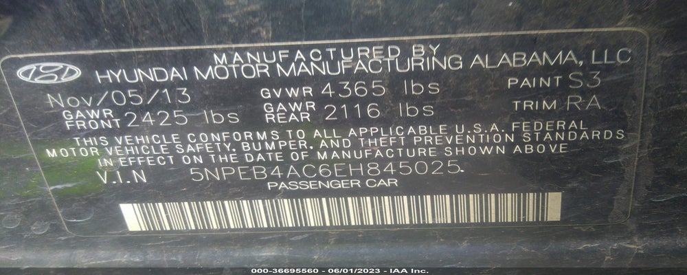 5NPEB4AC6EH845025 2014 HYUNDAI SONATA photo no. 9