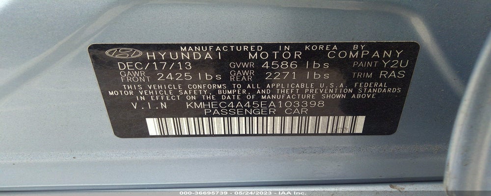 KMHEC4A45EA103398 2014 HYUNDAI SONATA HYBRID photo no. 9