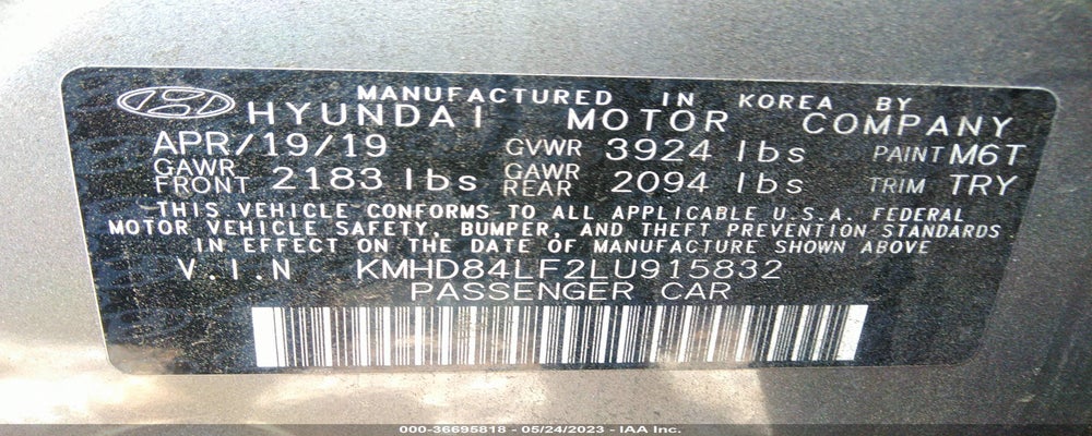 KMHD84LF2LU915832 2020 HYUNDAI ELANTRA photo no. 9