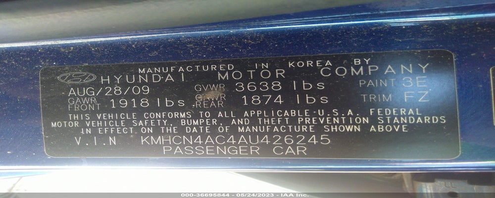 KMHCN4AC4AU426245 2010 HYUNDAI ACCENT photo no. 9