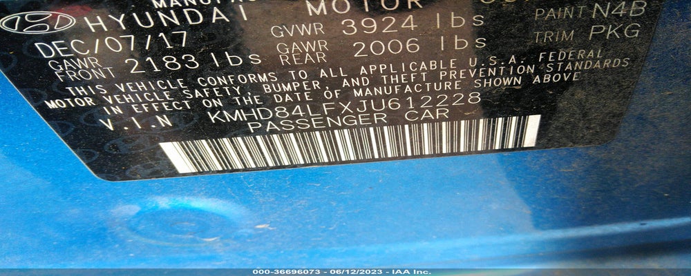 KMHD84LFXJU612228 2018 HYUNDAI ELANTRA photo no. 9