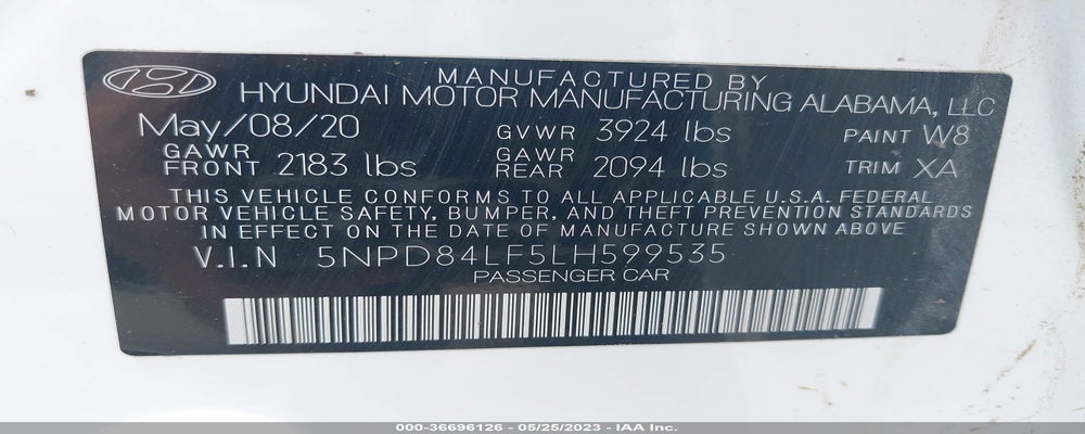 5NPD84LF5LH599535 2020 HYUNDAI ELANTRA photo no. 9