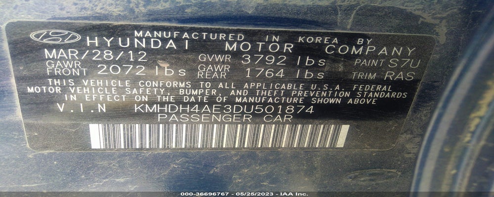 KMHDH4AE3DU501874 2013 HYUNDAI ELANTRA photo no. 9