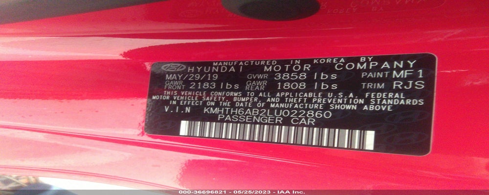 KMHTH6AB2LU022860 2020 HYUNDAI VELOSTER photo no. 9