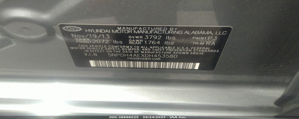 5NPDH4AEXDH453580 2013 HYUNDAI ELANTRA photo no. 9