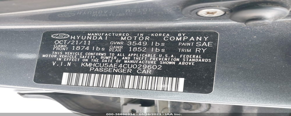 KMHCU5AE4CU029602 2012 HYUNDAI ACCENT photo no. 9