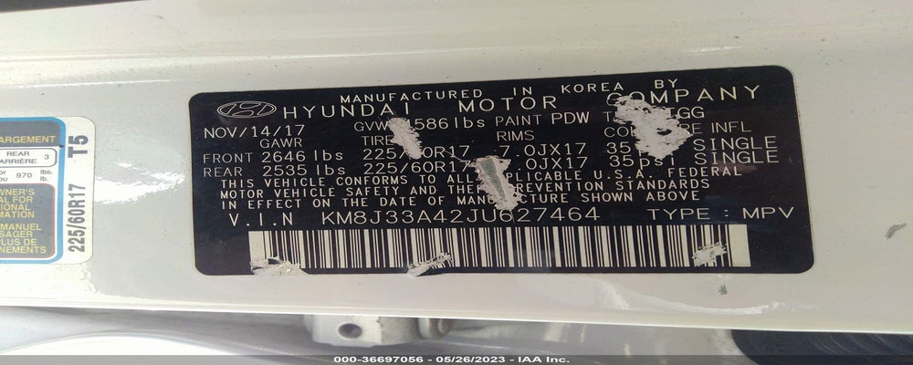KM8J33A42JU627464 2018 HYUNDAI TUCSON photo no. 9
