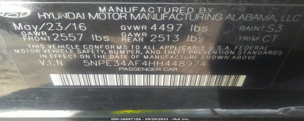 5NPE34AF4HH448974 2017 HYUNDAI SONATA photo no. 9