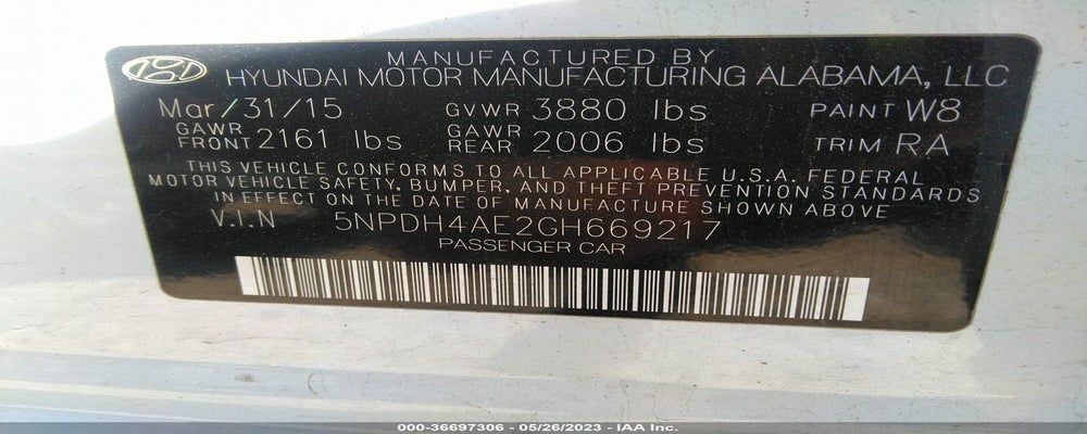 5NPDH4AE2GH669217 2016 HYUNDAI ELANTRA photo no. 9
