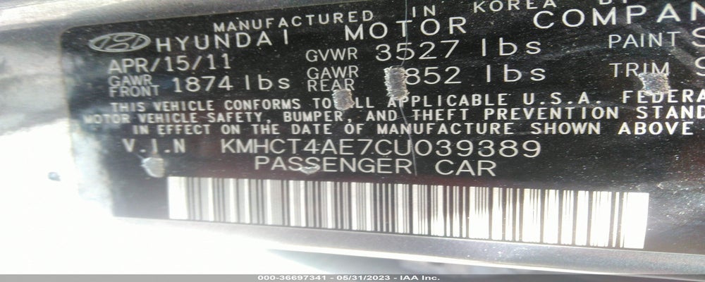 KMHCT4AE7CU039389 2012 HYUNDAI ACCENT photo no. 9