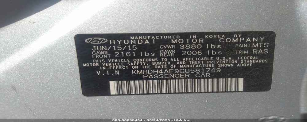 KMHDH4AE9GU581749 2016 HYUNDAI ELANTRA photo no. 9