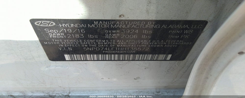 5NPD74LF1HH135572 2017 HYUNDAI ELANTRA photo no. 9