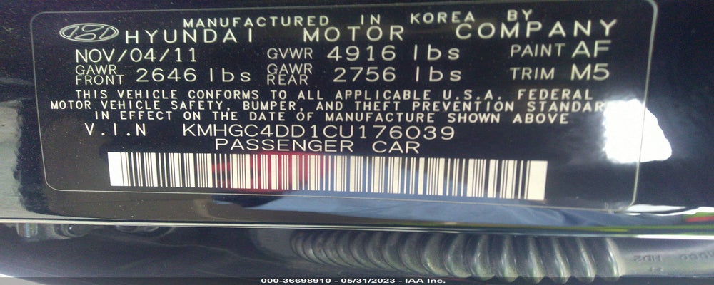 KMHGC4DD1CU176039 2012 HYUNDAI GENESIS photo no. 9