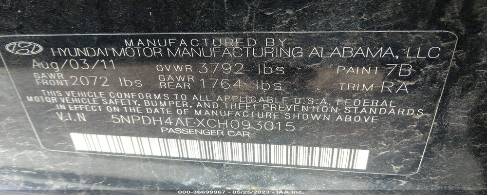 5NPDH4AEXCH093015 2012 HYUNDAI ELANTRA photo no. 9