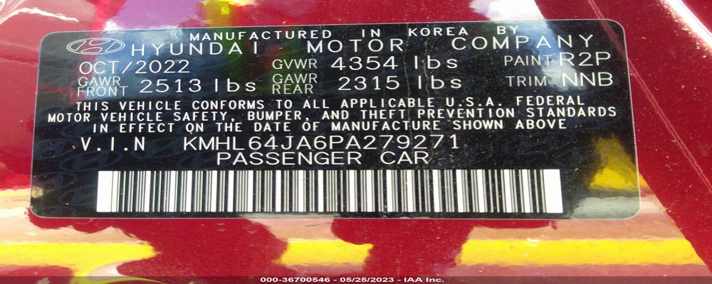 KMHL64JA6PA279271 2023 HYUNDAI SONATA photo no. 9