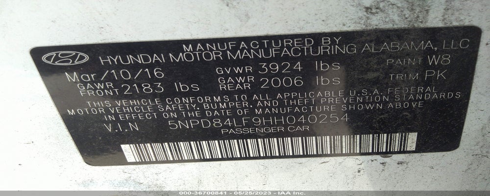 5NPD84LF9HH040254 2017 HYUNDAI ELANTRA photo no. 9