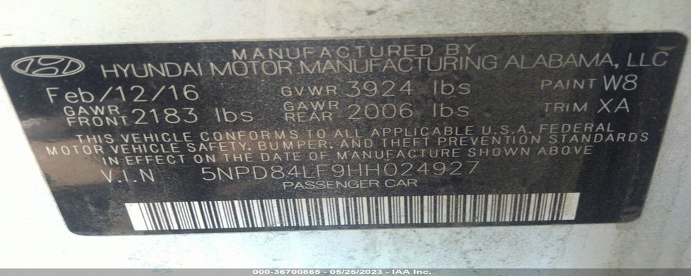 5NPD84LF9HH024927 2017 HYUNDAI ELANTRA photo no. 9