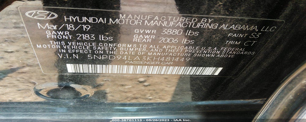 5NPD94LA3KH481449 2019 HYUNDAI ELANTRA photo no. 9