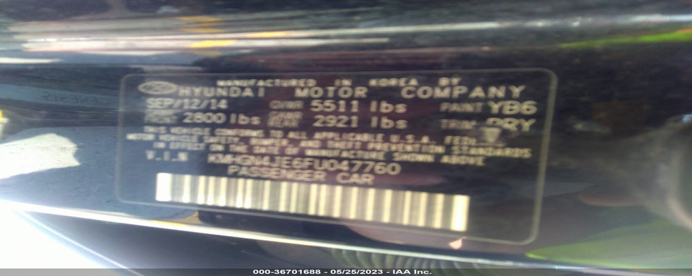 KMHGN4JE6FU047760 2015 HYUNDAI GENESIS photo no. 9