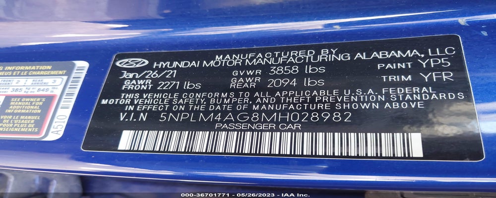 5NPLM4AG8MH052136 2021 HYUNDAI ELANTRA photo no. 9