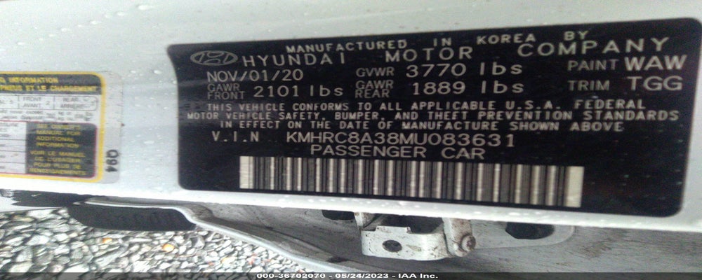 KMHRC8A38MU083631 2021 HYUNDAI VENUE photo no. 9