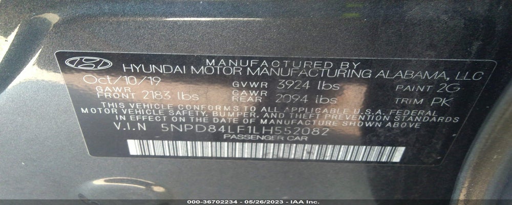 5NPD84LF1LH552082 2020 HYUNDAI ELANTRA photo no. 9