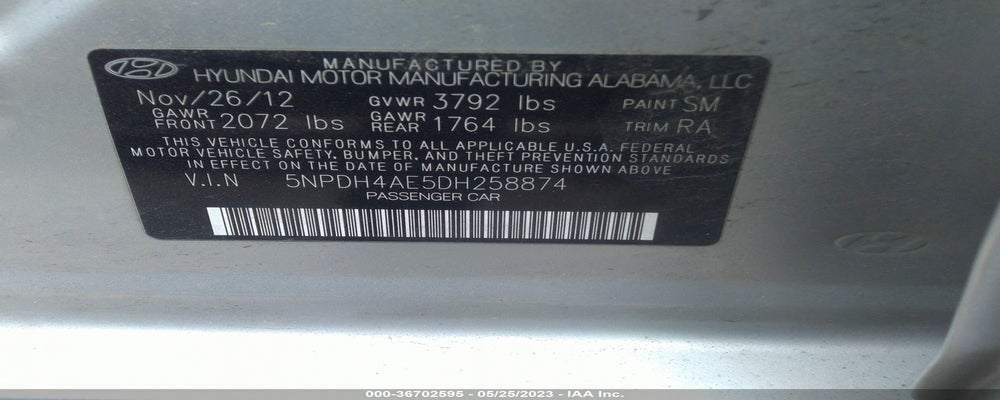 5NPDH4AE5DH258874 2013 HYUNDAI ELANTRA photo no. 9