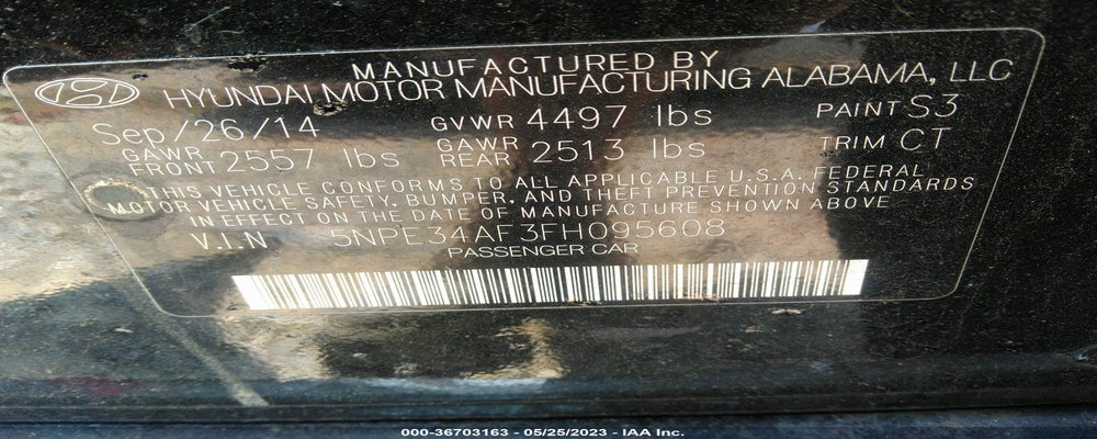 5NPE34AF3FH095608 2015 HYUNDAI SONATA photo no. 9