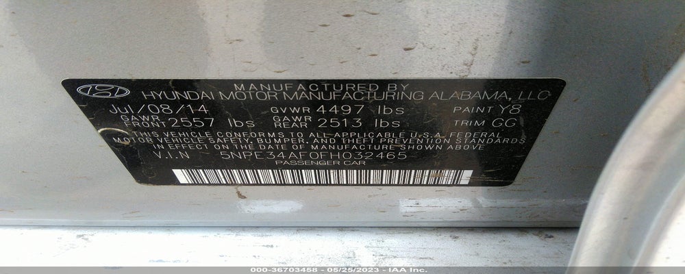 5NPE34AF0FH032465 2015 HYUNDAI SONATA photo no. 9